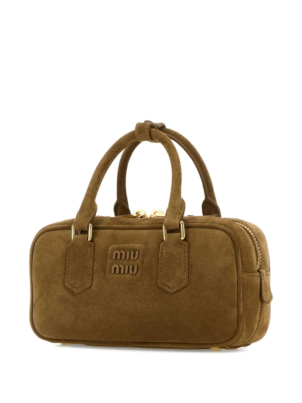 Замшевая сумка-тоут Arcadie MIU MIU, зеленый — фото 3