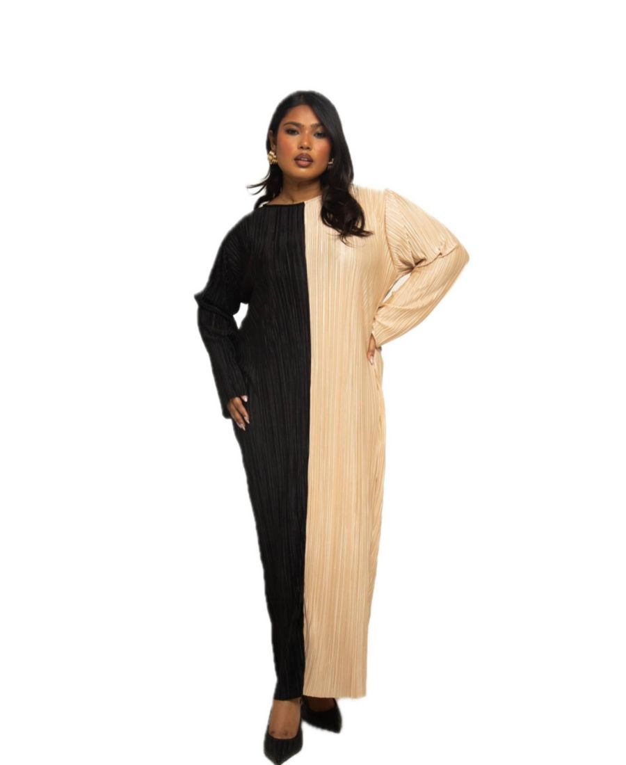 

Женское платье-мидакси с цветовыми блоками FASHION-SZN CURVE, Black