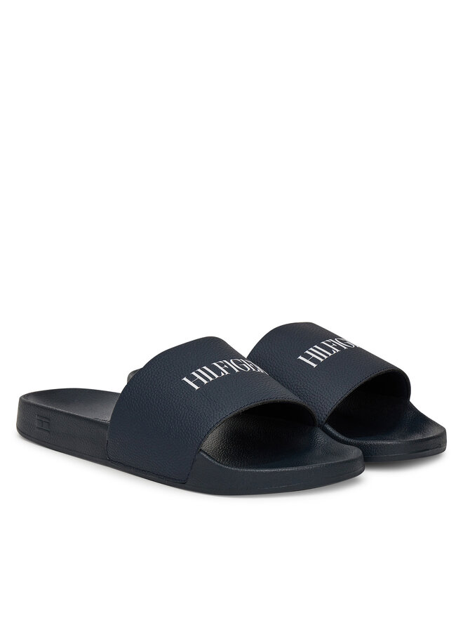 Мюли Hilfiger Print Tumble Pool Slide FM0FM05505 Tommy Hilfiger, синий — фото 2