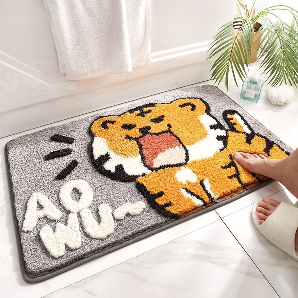 

Коврик для ванной YULUOSHA Cute Tiger, коврик для ванной 50*80 см, нескользящий коврик для душа и ванной комнаты E, желтый