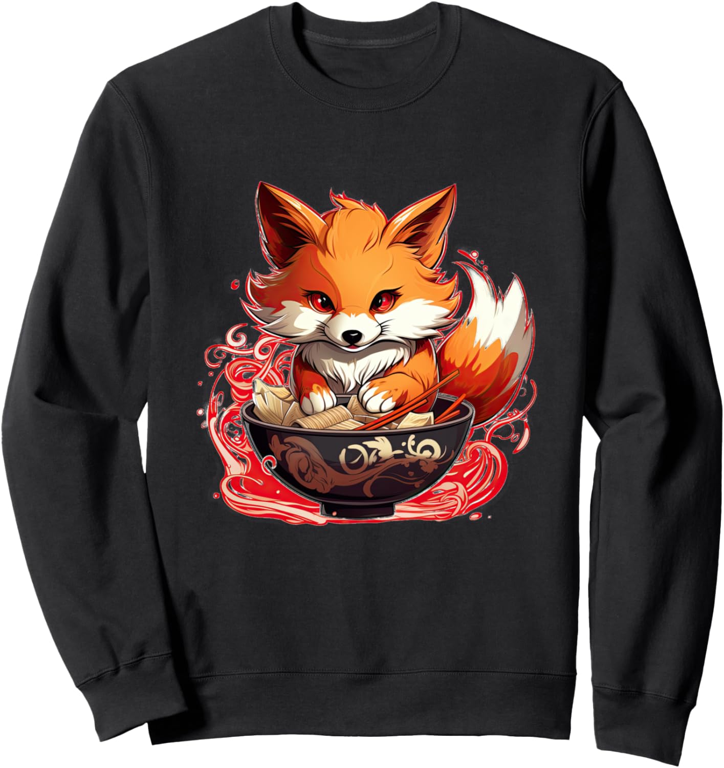 

Толстовка Japanese Ramen Eating Animal Design, черный