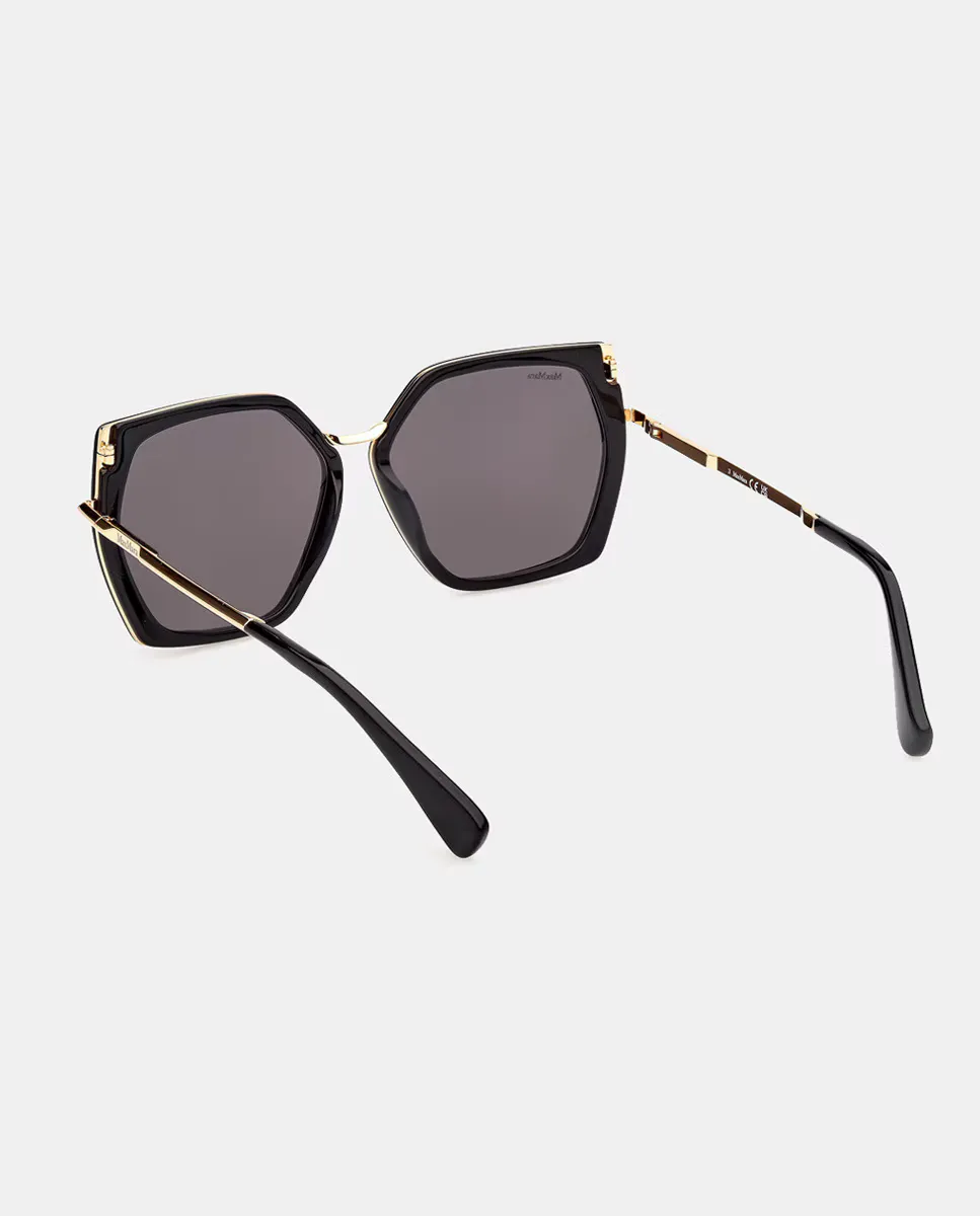 Геометрические солнцезащитные очки из ацетата для женщин Max Mara, серый — фото 4