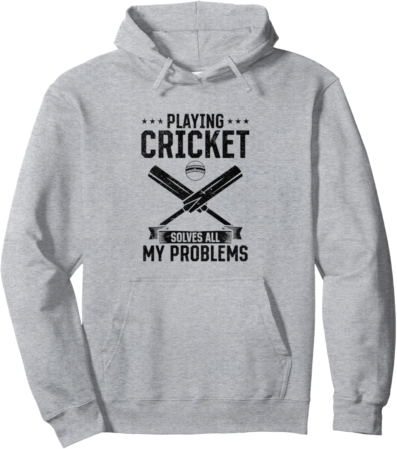 

Игра в крикет решает все мои проблемы - Забавная толстовка с крикетным принтом Funny Cricket Quotes, серый