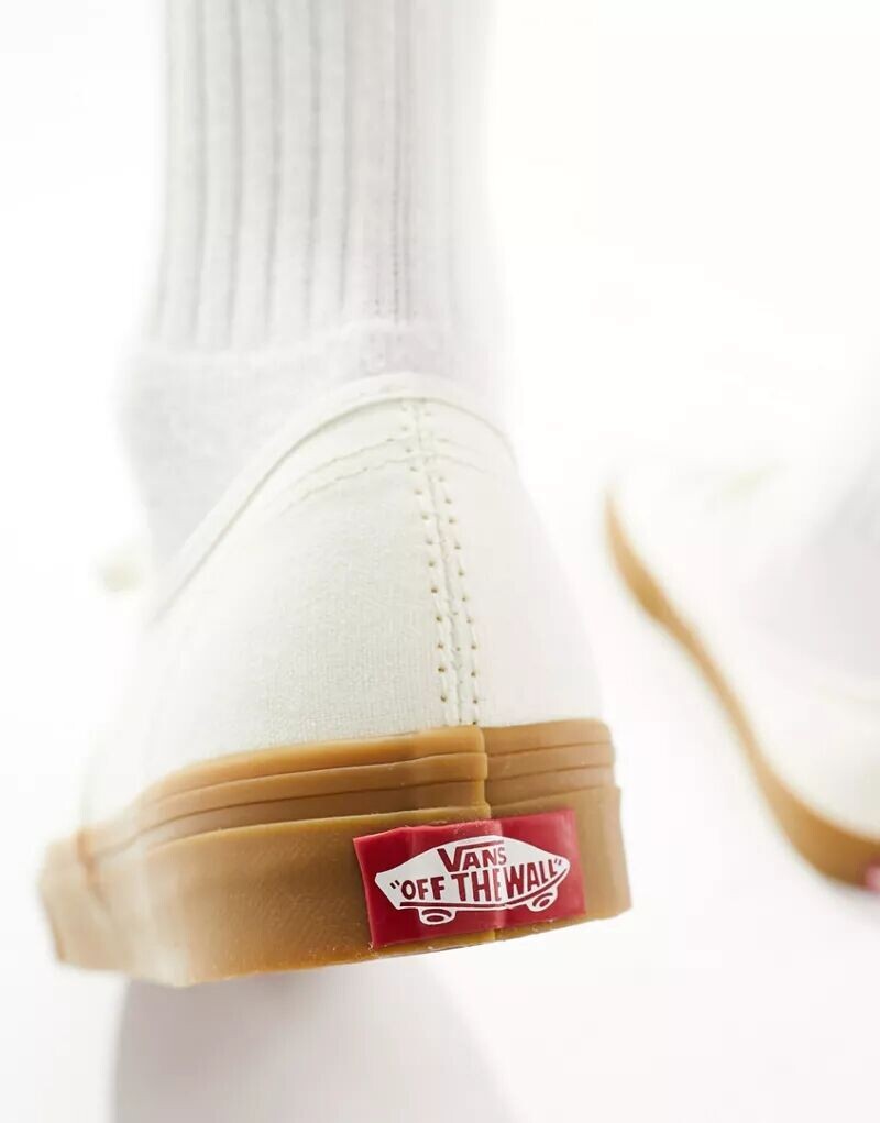 Белые кроссовки на резиновой подошве Vans Authentic — фото 3