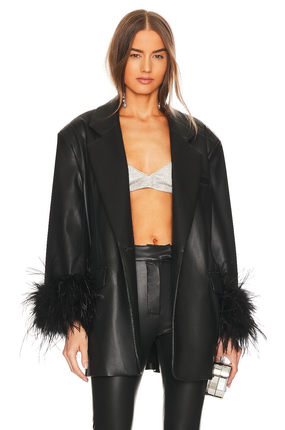 

Блейзер LAMARQUE Galia Faux Leather Oversized, черный