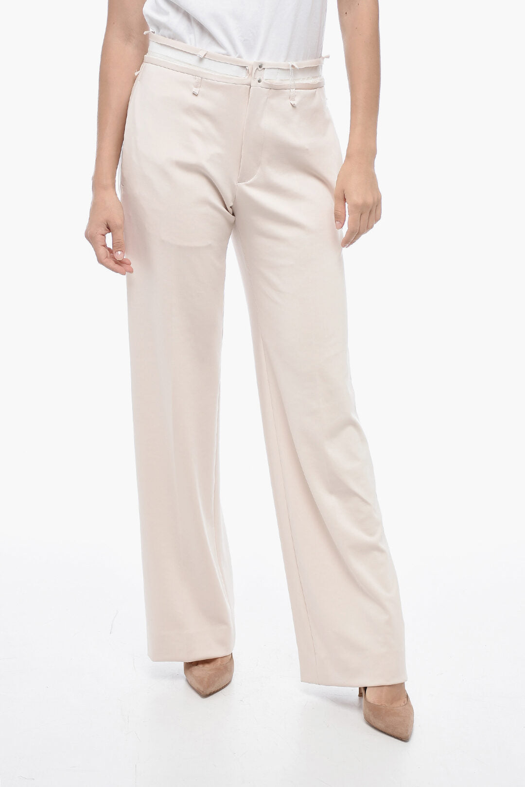 

Широкие брюки Maison Margiela MM6 с деконструкцией, розовый