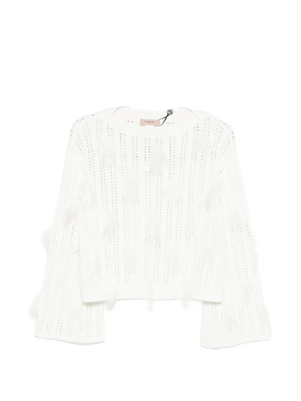 

Свитер с бахромой Twinset, белый