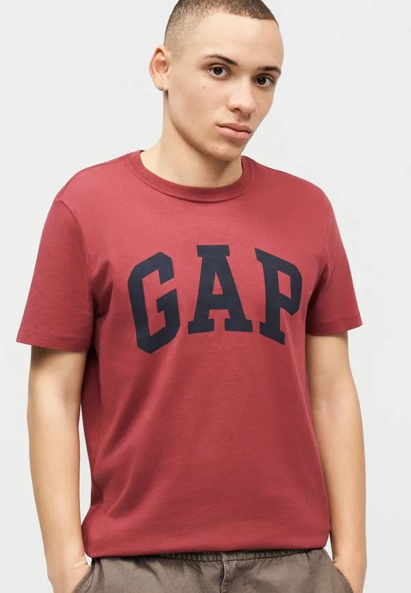 Повседневная мягкая базовая футболка с логотипом Gap, Red Clay — фото 4
