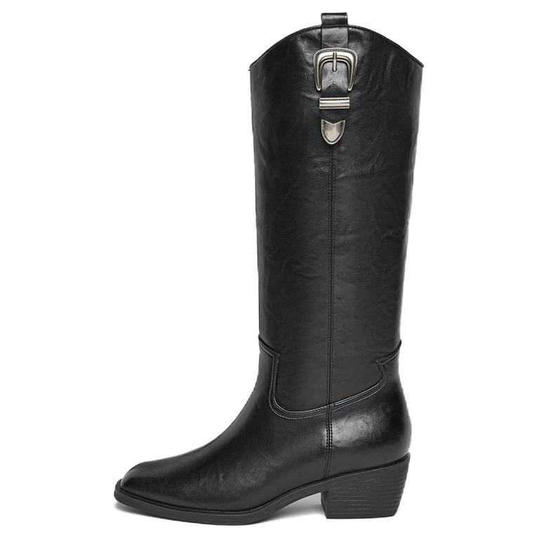 Сапоги женские 5 см BASTO, Black Fleece-Lined