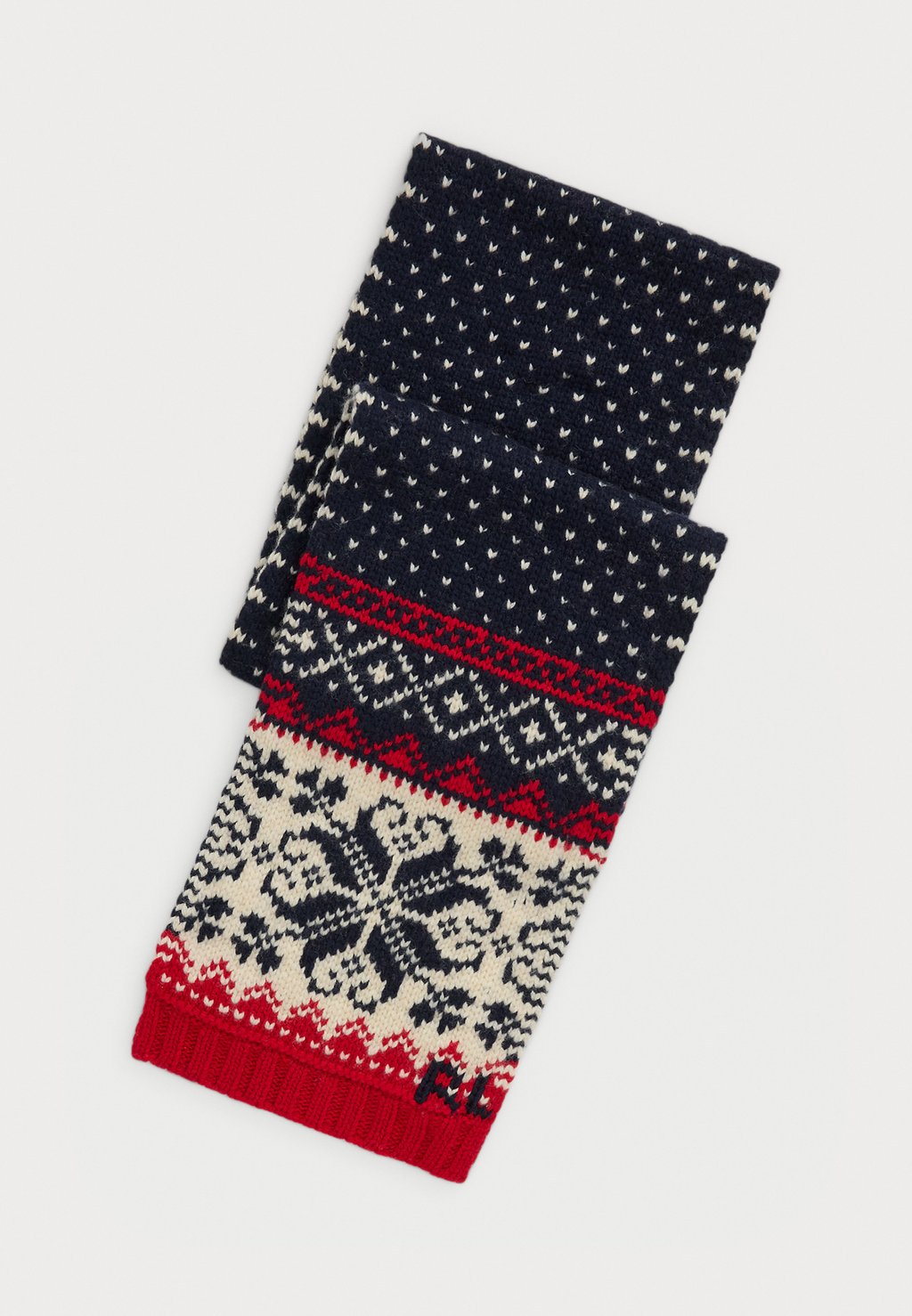 

Шарф PATTERNED WOOL BLEND SCARF Polo Ralph Lauren, темно-синий