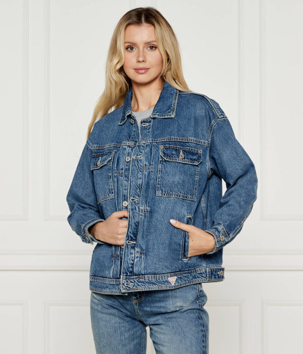 

Джинсовая куртка парижанка Loose fit Guess Jeans, синий