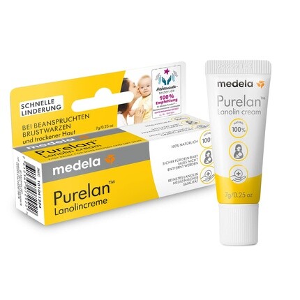 

Ланолиновый крем Medela Purelan 7 г — успокаивает воспаленные соски и сухую кожу — 100% натуральный, гипоаллергенный, дерматологически протестирован, не содержит отдушек