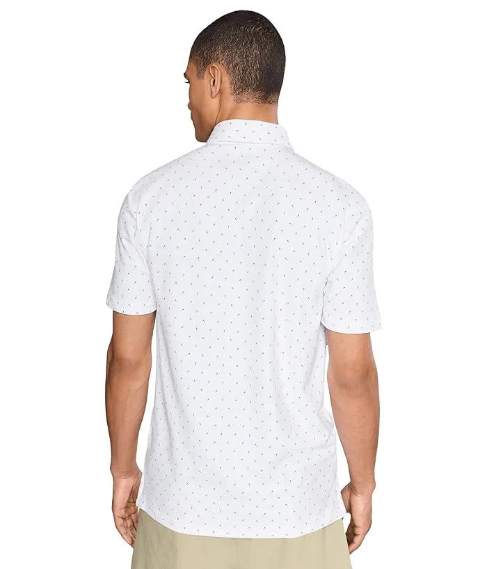 Поло Adidas Golf Ultimate365+ Micro Print, White/Lucid Ray Blue — фото 4