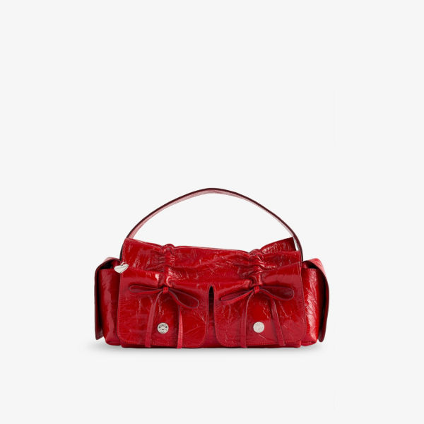 

Сумка кожаная Acne Studios с несколькими карманами, красный