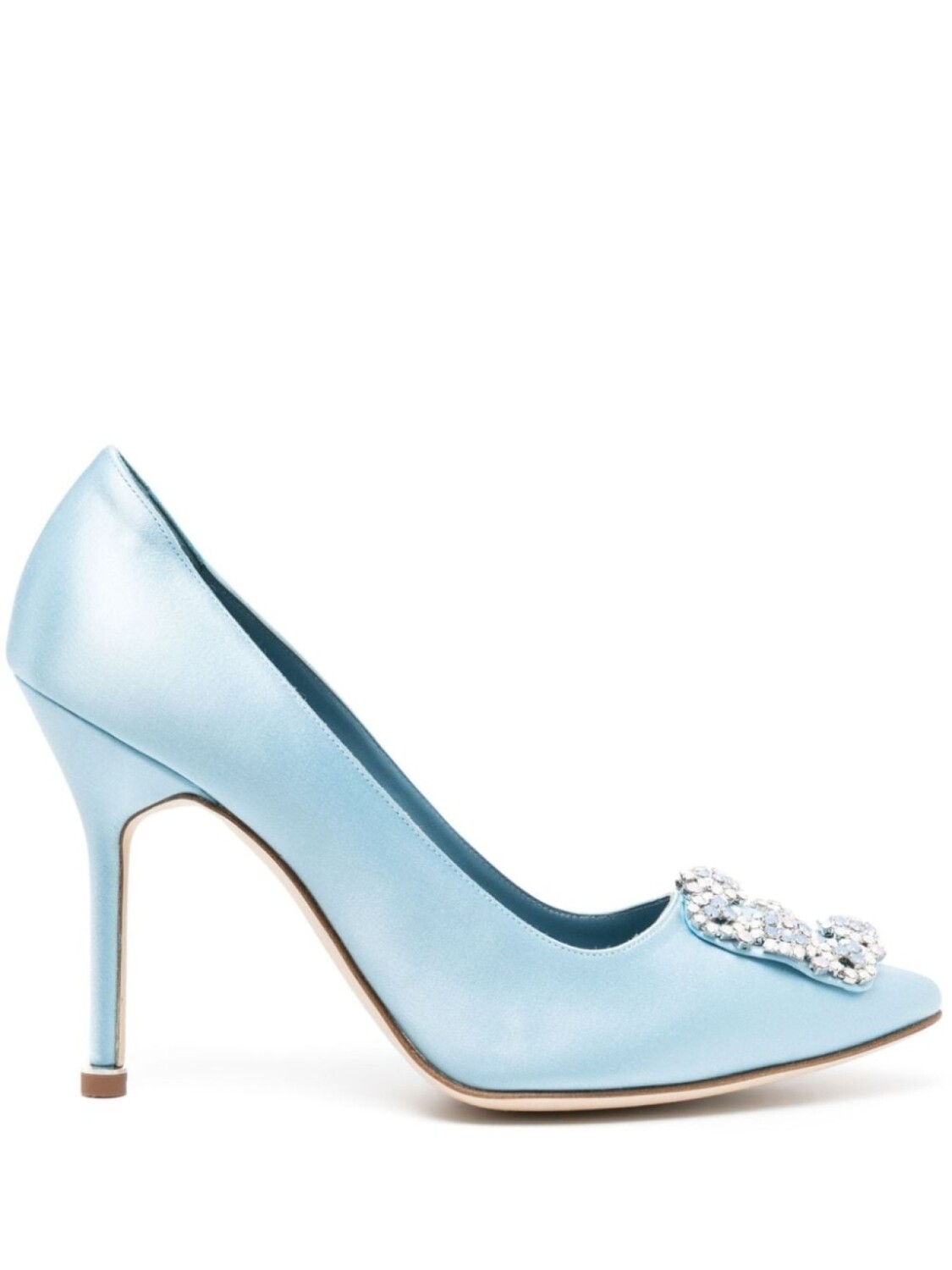 

Manolo Blahnik атласные туфли-лодочки Hangisi 105, синий