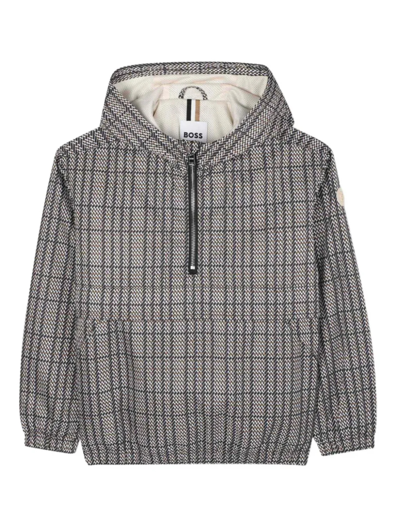 

BOSS Kidswear клетчатая куртка с капюшоном, серый