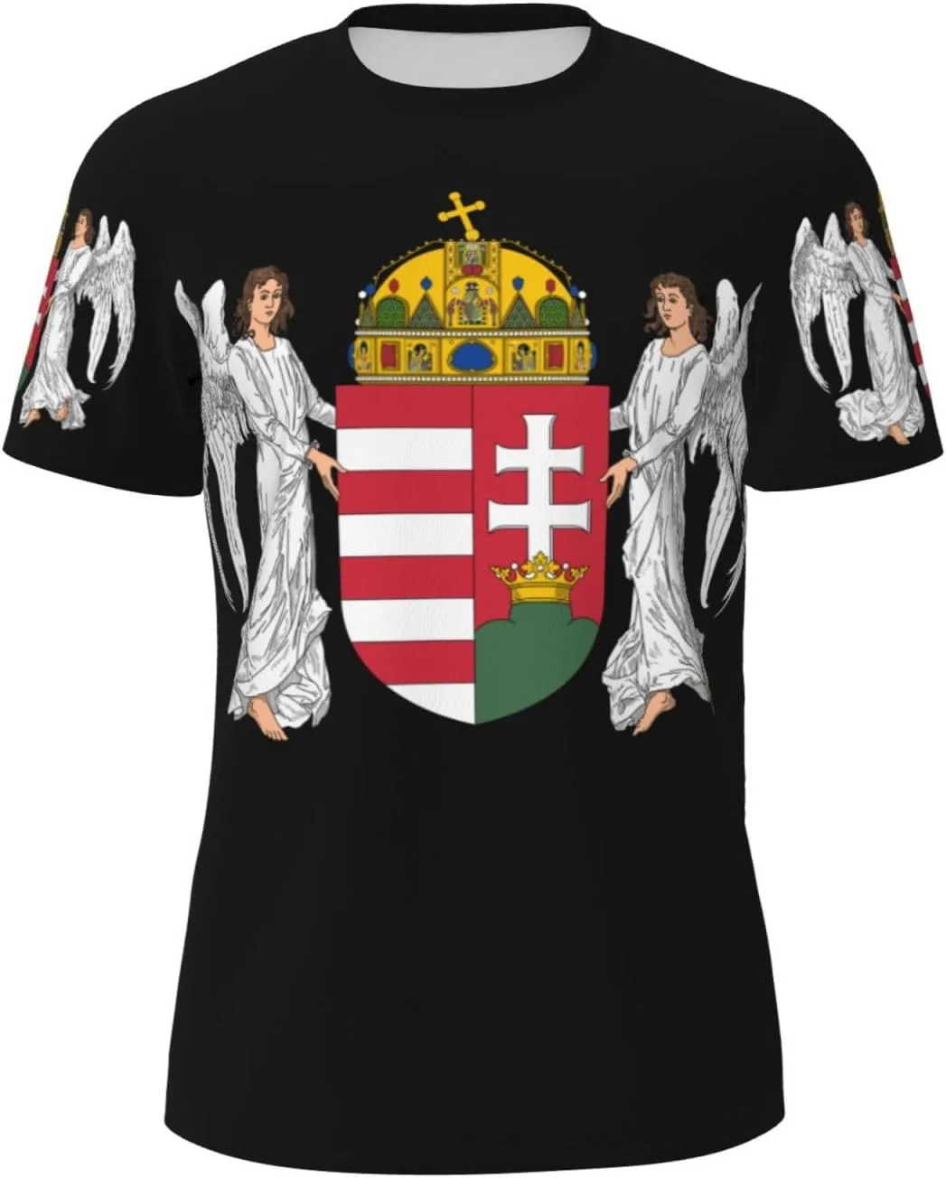 

Футболка мужская с гербом Венгрии 3D Print, классический короткий рукав, сетчатая ткань ODSLFHJD