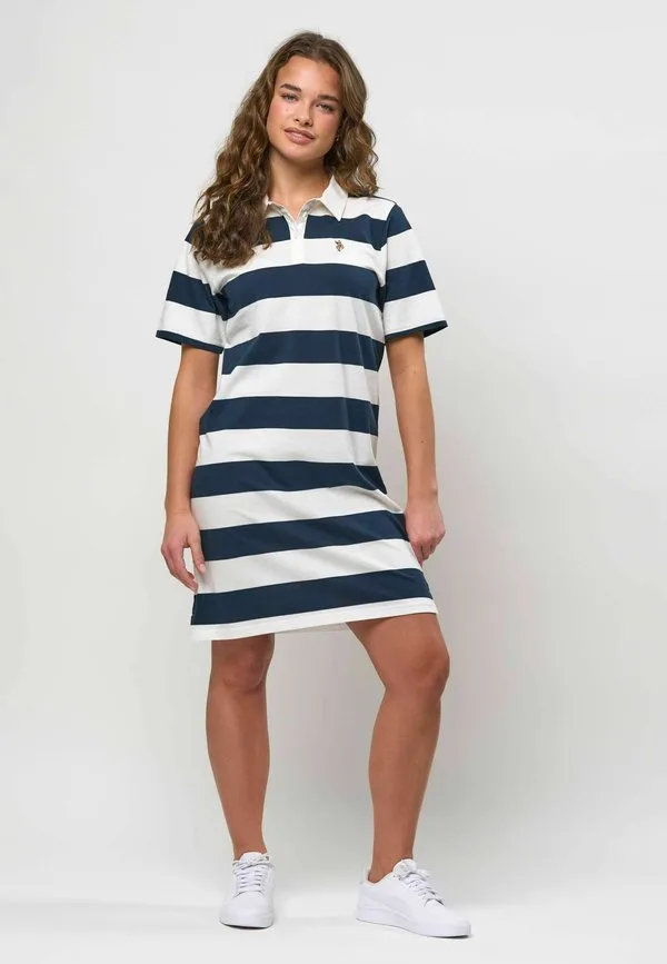 Платье-Поло uwleira, трикотажное платье U.S. Polo Assn., Dark Sapphire Striped — фото 2
