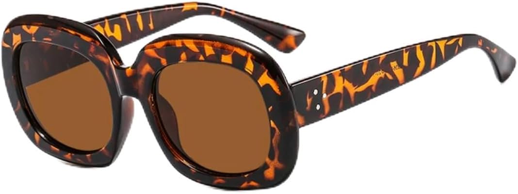 

Солнцезащитные очки с защитой UV400 | Толстая оправа, как у рисовых косточек | Для женщин и мужчин, для занятий спортом на открытом воздухе и вождения DSVIGF, Leopard Brown