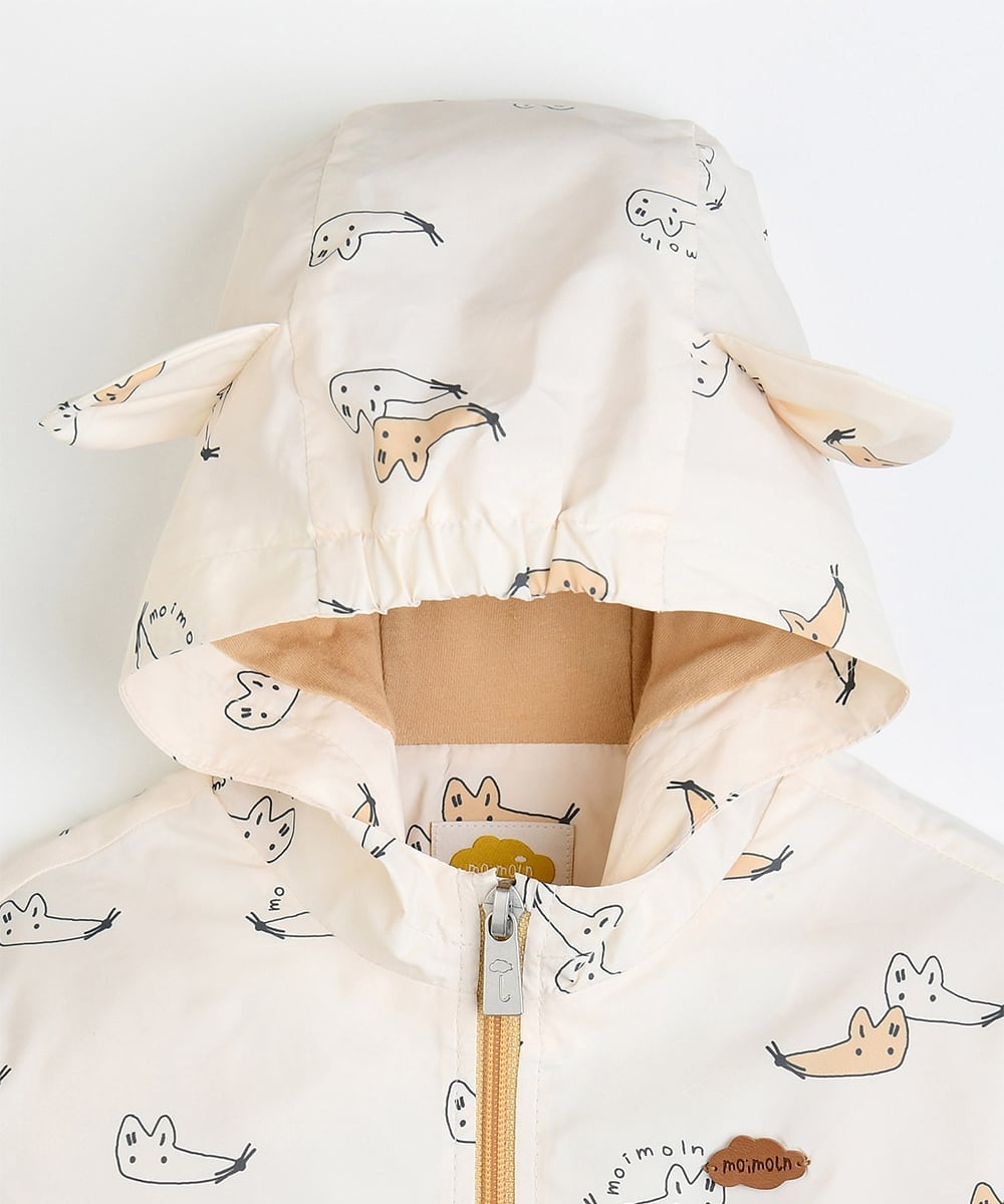 Ветровка с изображением животного и капюшоном с ушками Moimoln, Beige — фото 3