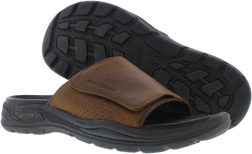 Мужские слипоны Skechers, темно-коричневый — фото 2