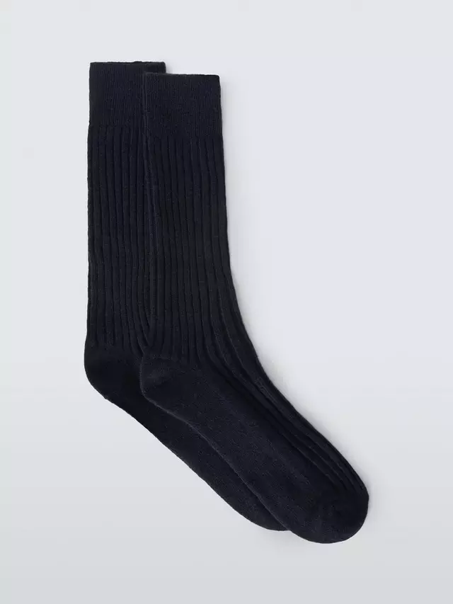 

Носки John Lewis Made in Italy Cashmere Blend Ribbed, цвет mid/blue