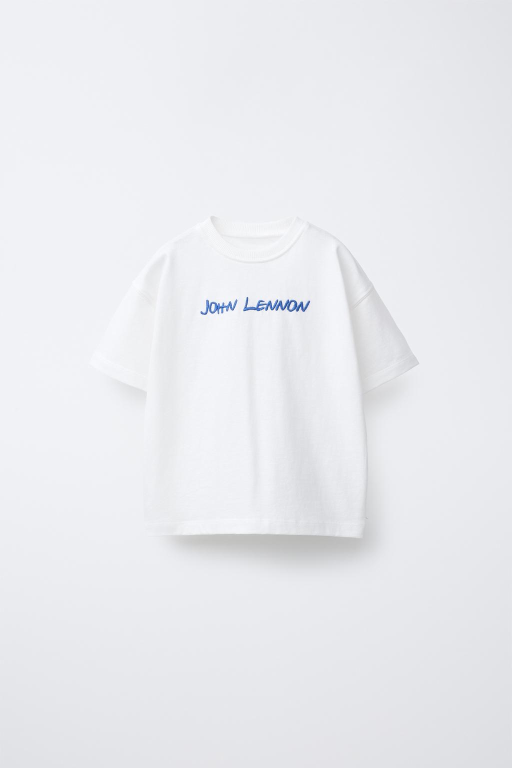 

Футболка с вышивкой john lennon ZARA, белый