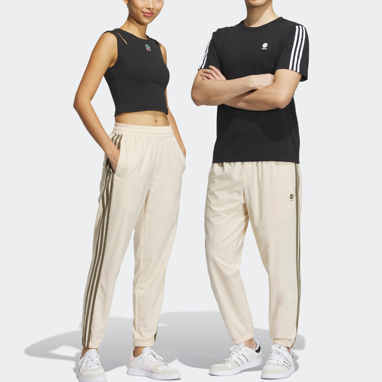 Трикотажные спортивные штаны унисекс бежевый Adidas Neo, бежевый — фото 2