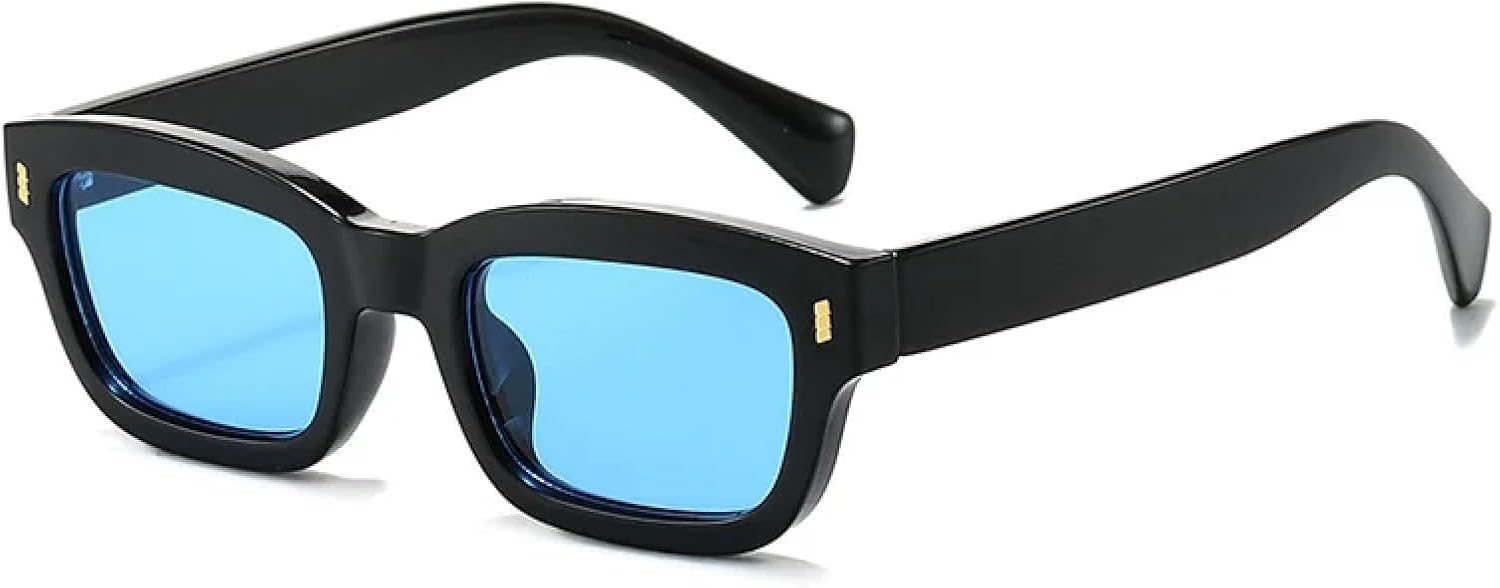 

Модные маленькие женские солнцезащитные очки класса люкс с винтажным декором и заклепками, мужские солнцезащитные очки желейного цвета с защитой от УФ-излучения UV400 TVTBBVV, Black Blue