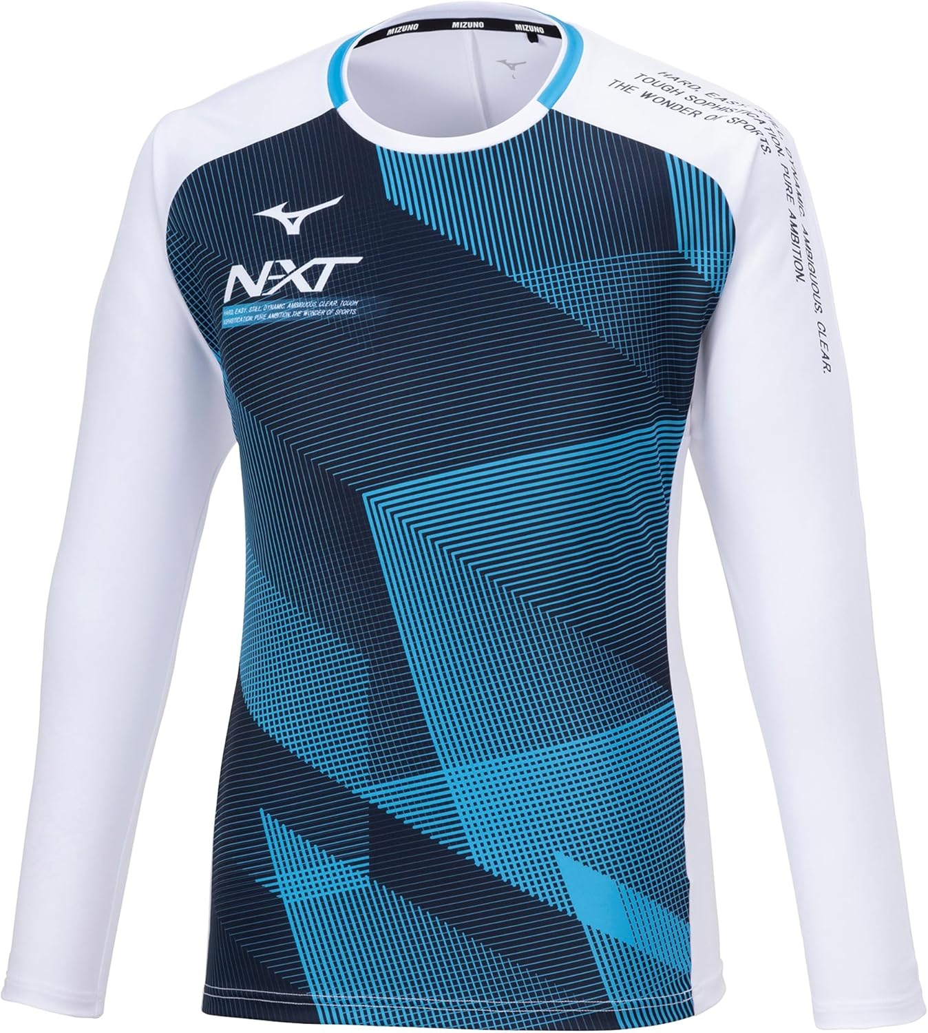 

Волейбольная форма Mizuno V2MAA510, тренировочная толстовка N-XT, с длинным рукавом, стандартный крой, белый/синий