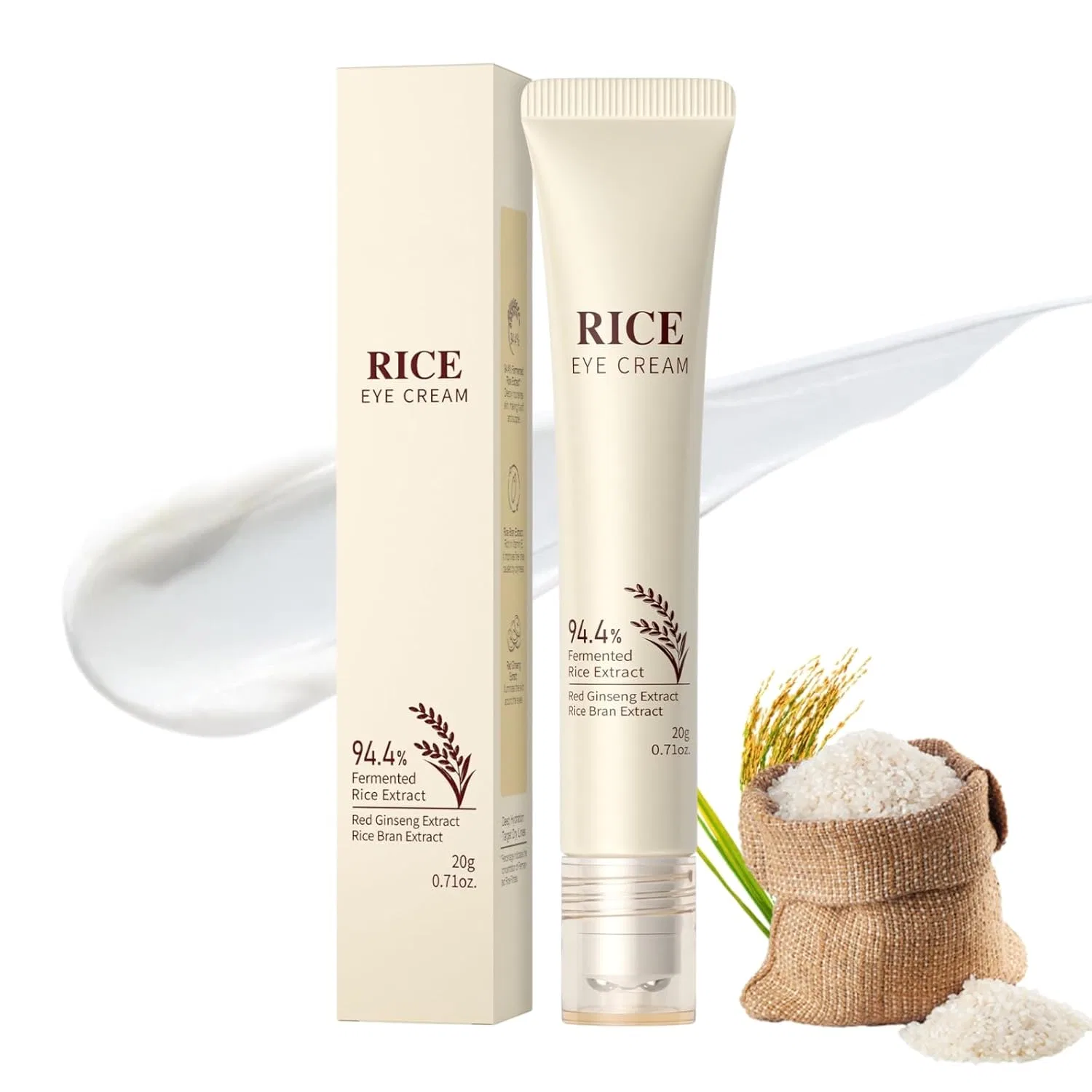 Крем для глаз с экстрактом риса и гиалуроном от Korean Skincare Barevel