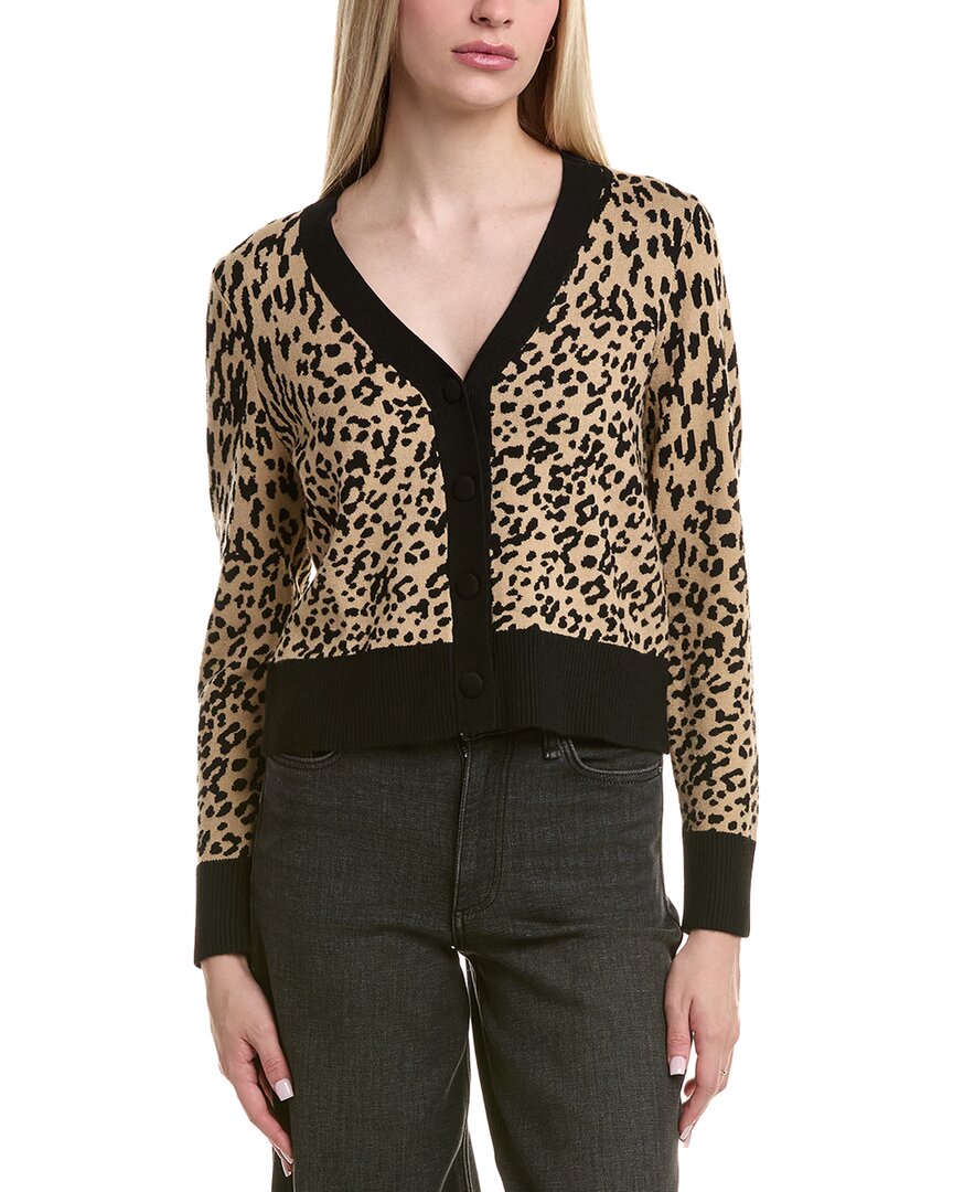 

Кардиган-свитер с отделкой в ​​рубчик Laundry by Shelli Segal Laundry By Shelli Segal, коричневый