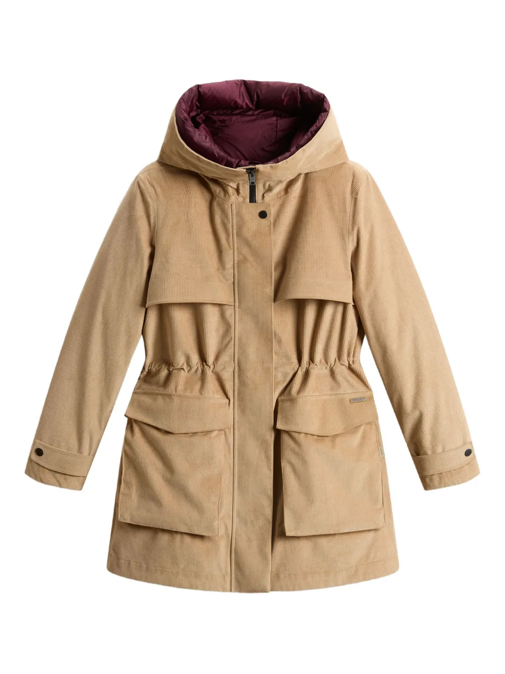 

Вельветовая парка с капюшоном WOOLRICH, нейтральный