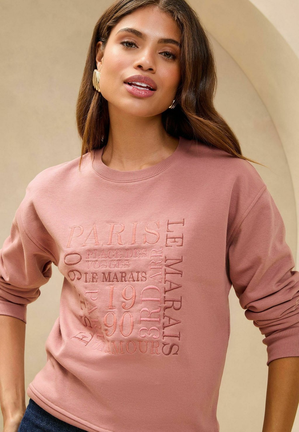 

Толстовка REGULAR FIT ROUND NECK Lipsy, розовый
