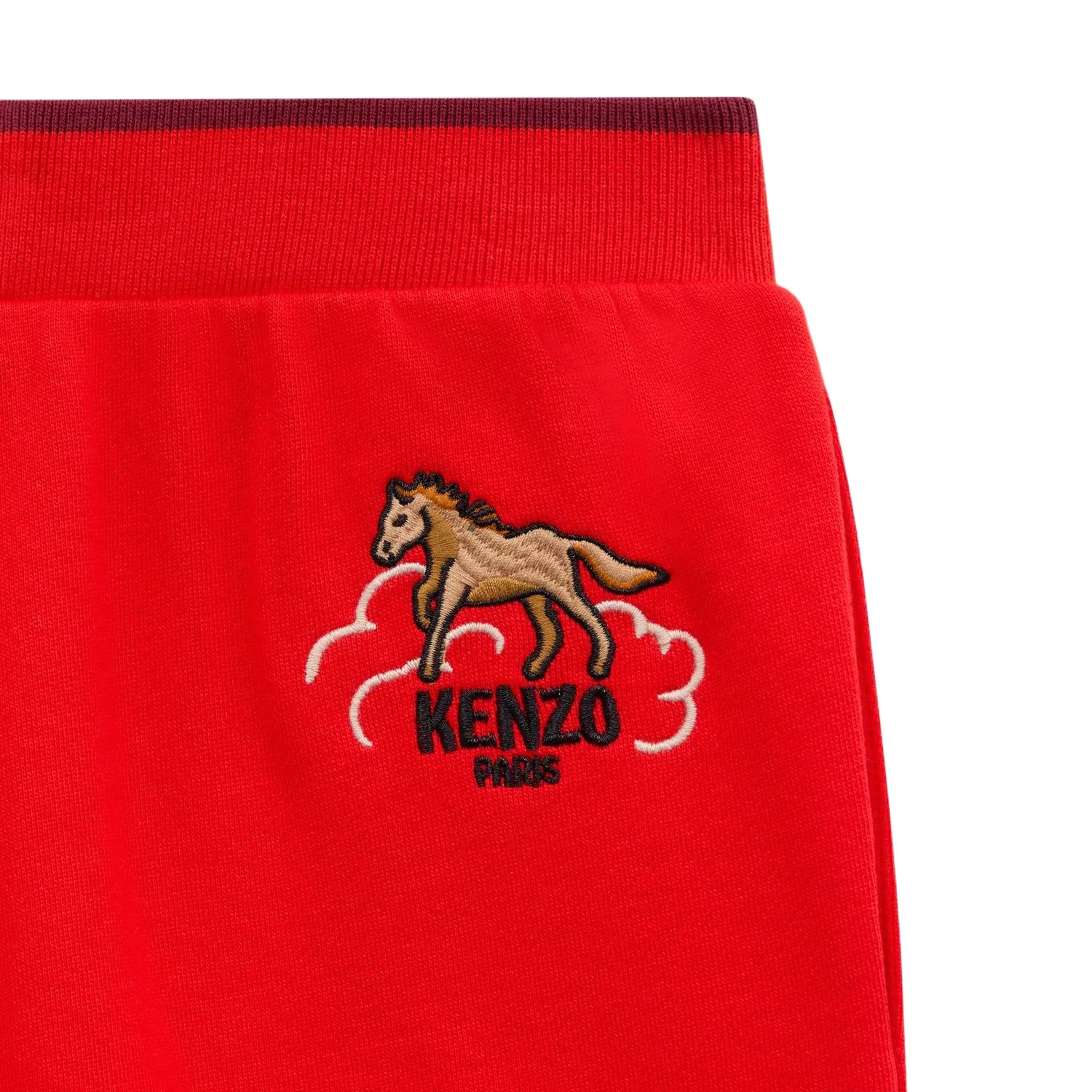 Детские вязаные спортивные штаны SS26 KENZO, красный — фото 4