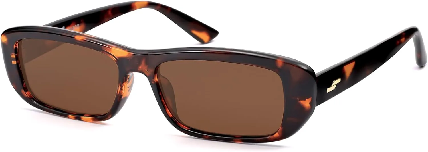 

Солнцезащитные очки SOJOS Retro Rectangle Polarized Sunglasses Women Men Trendy Narrow Y2K Rectangular Frame Women Mens Sun Glasses SJ2351, Brown Tortoise/Brown