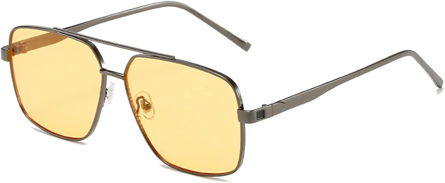 

Квадратные металлические солнцезащитные очки большого размера для мужчин и женщин, для активного отдыха, вождения, модные солнцезащитные очки с защитой от УФ-излучения UV400, подарок (Цвет: E, Размер: 1) EkeNoz, E