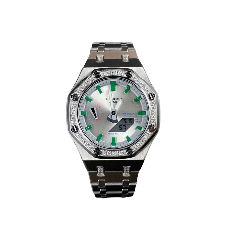 

CASIO Ремешок из нержавеющей стали с кварцевым механизмом Retrofit Series, унисекс, серебристый циферблат