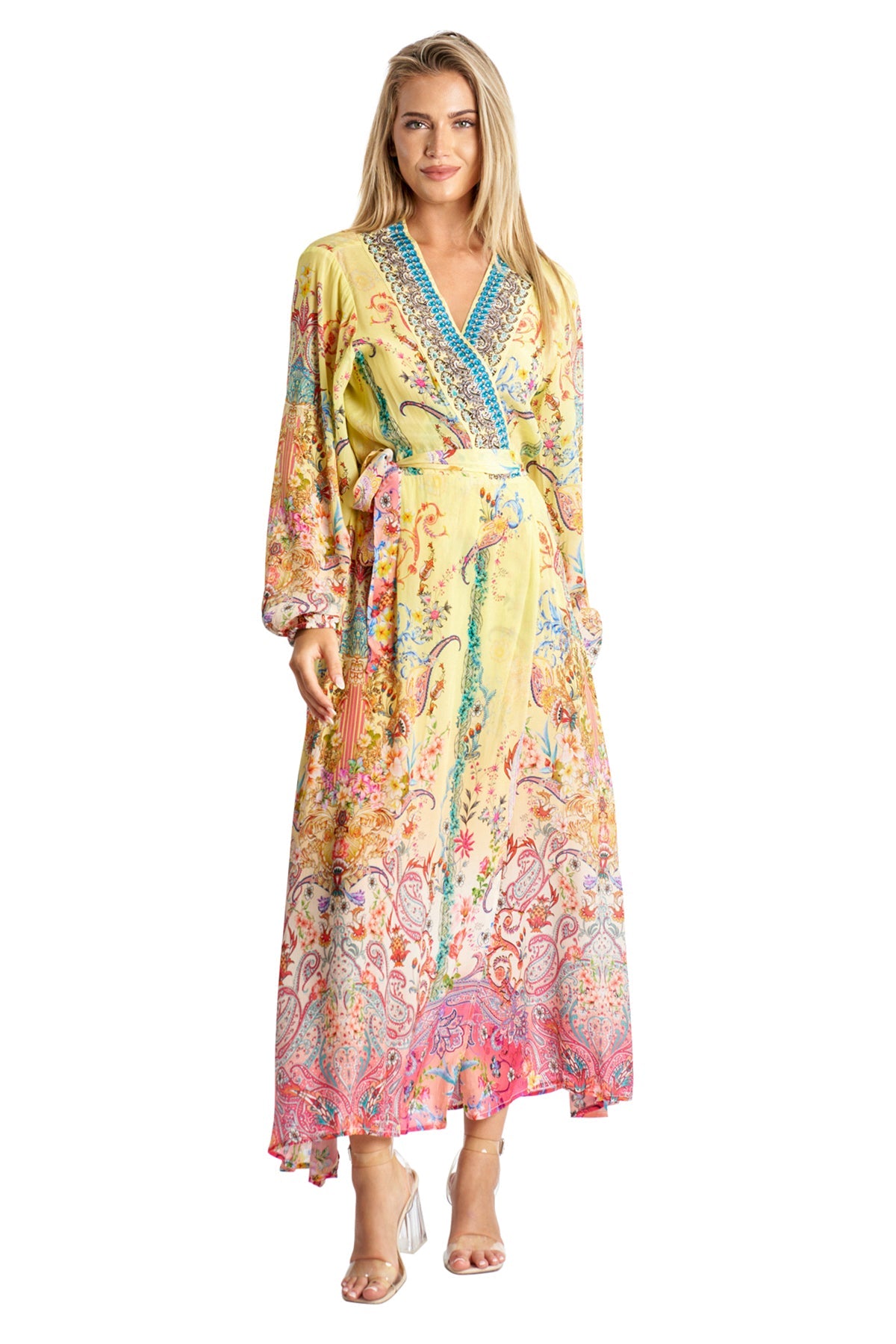 

Платье-макси Smyth Wrap с двухсторонними рукавами La Moda Clothing, цвет multi
