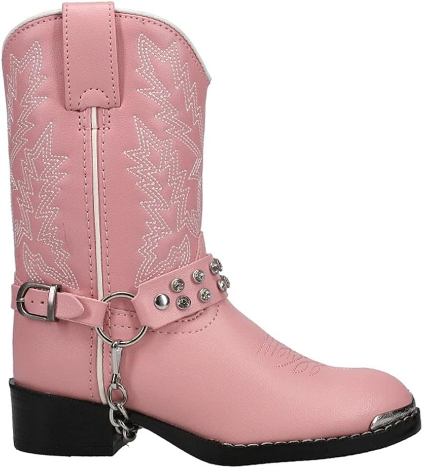 

Детские западные сапоги Durango для девочек, розовые с хромированными элементами