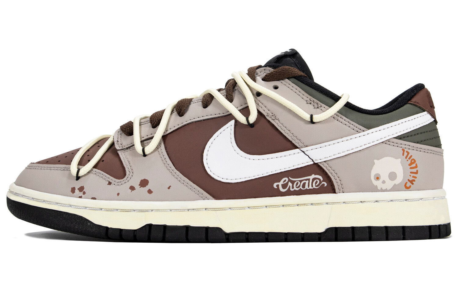 

Кроссовки Nike Dunk Skateboarding Shoes Men Low-top Gray/Brown, светло-серый