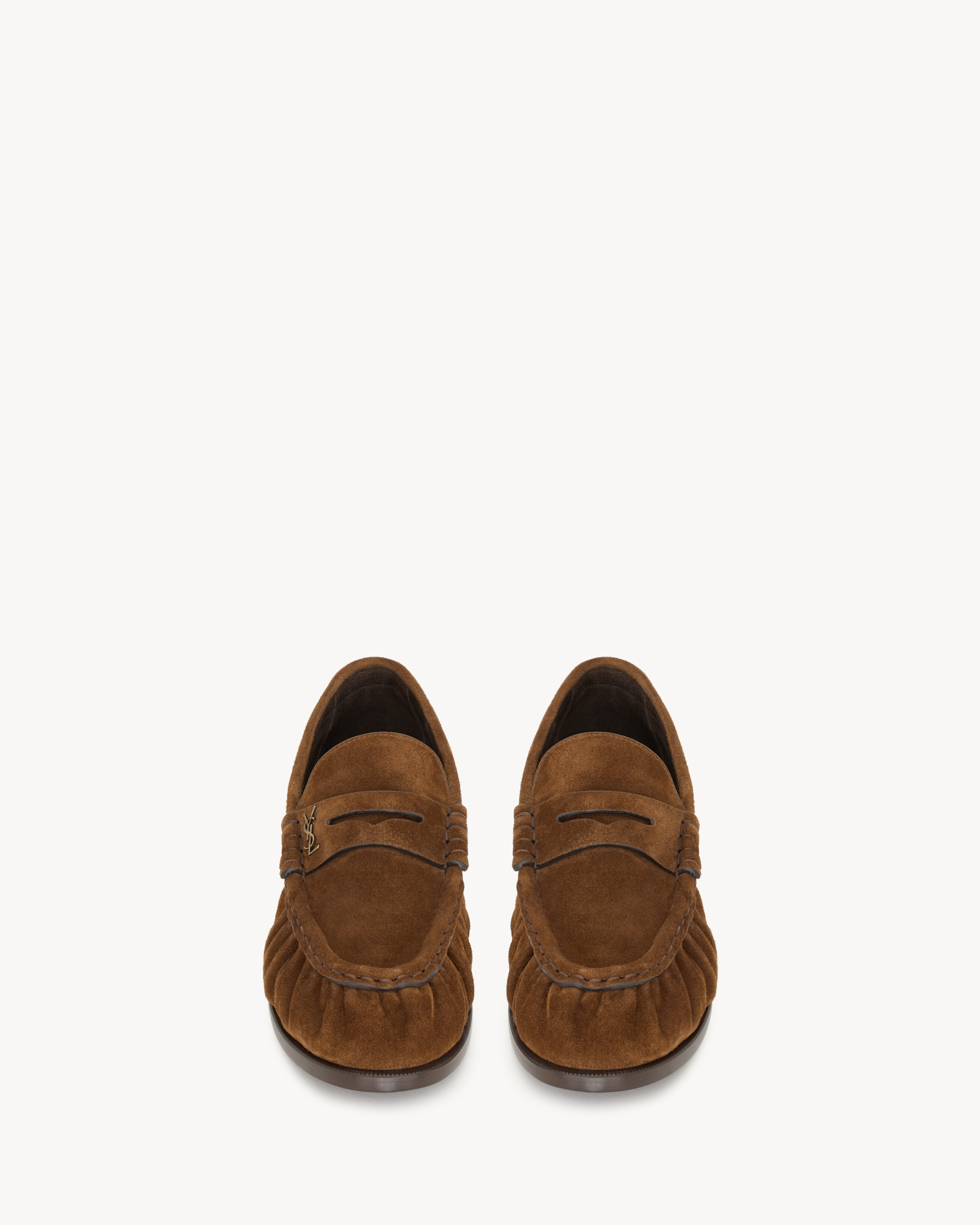 Лоферы LE LOAFER из мягкой замши Saint Laurent, коричневый