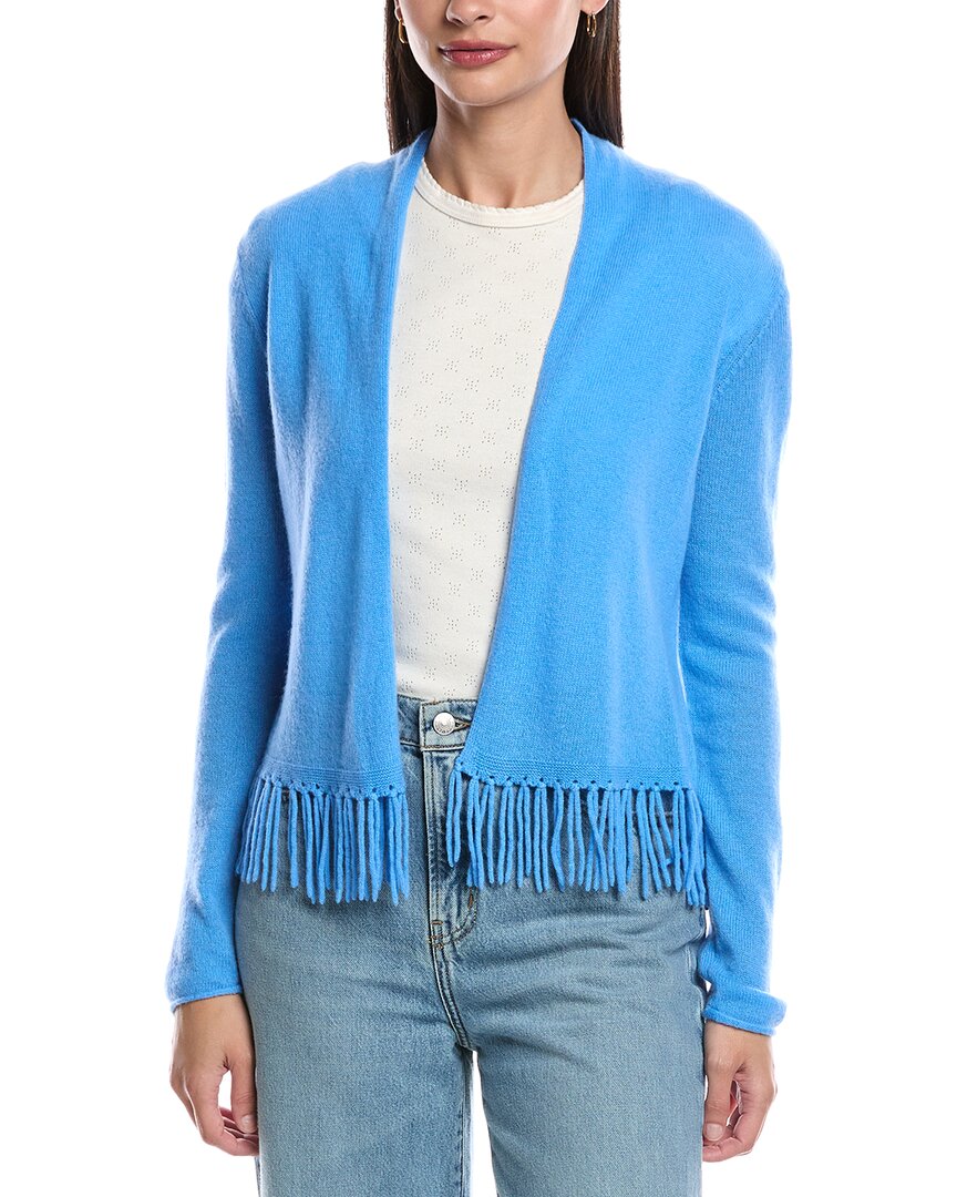 

Алашан Кашемир Элеанор Кашемировый кардиган с бахромой Alashan Cashmere, синий