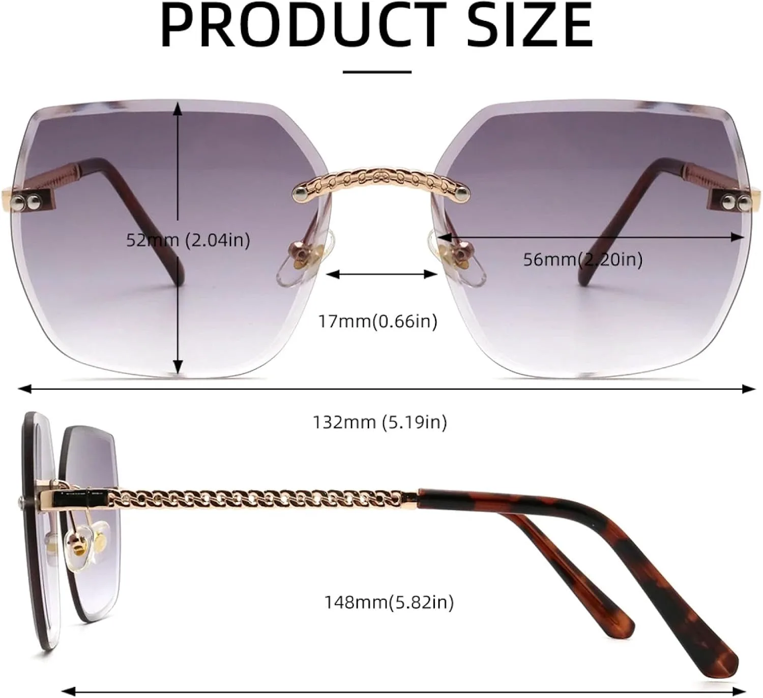 

Солнцезащитные очки с защитой от УФ-излучения UV400 | Большие без оправы | Для женщин и мужчин | Для занятий спортом на открытом воздухе и вождения DSVIGF, Green