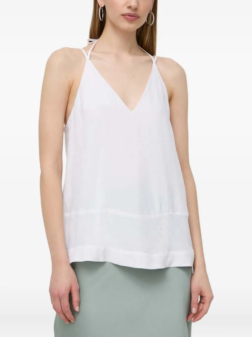 

Блузка с V-образным вырезом Armani Exchange, белый