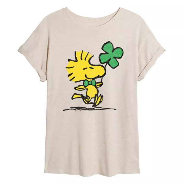 

Футболка оверсайз Juniors' peanuts woodstock clover Licensed Character, бежевый