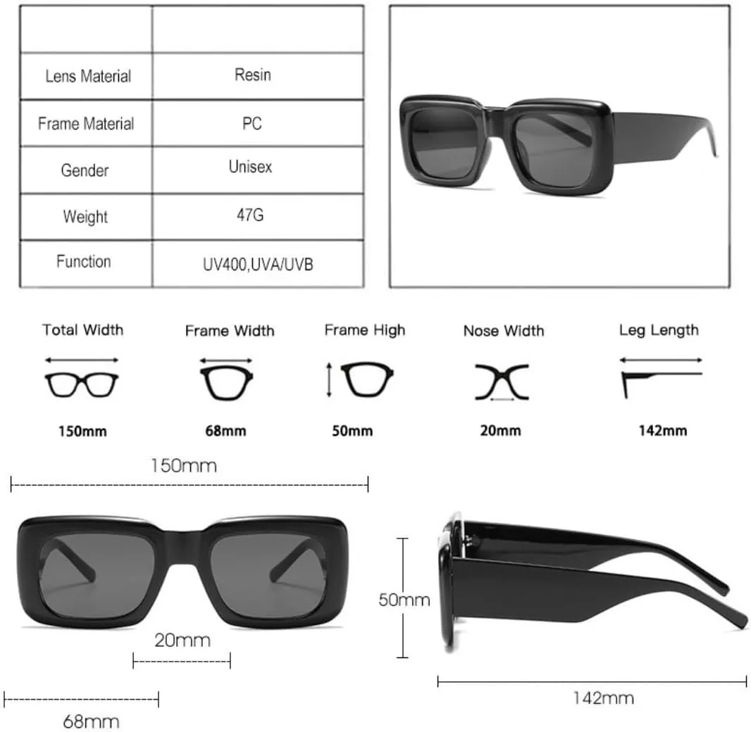 

Модные квадратные солнцезащитные очки для женщин, винтажные, роскошные, женские, с защитой от УФ-излучения UV400, мужские, ретро, ​​трендовые UATXTAU, Blue Gray