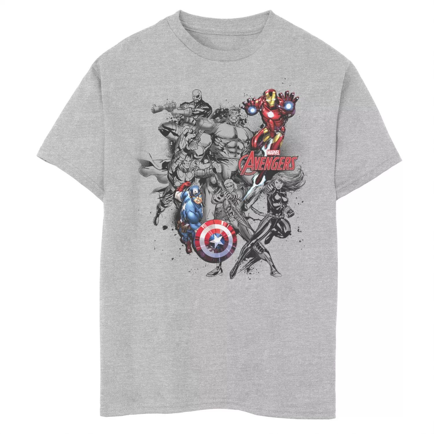 

Футболка с коллажем и рисунком Marvel Avengers для мальчиков 8–20 лет Marvel