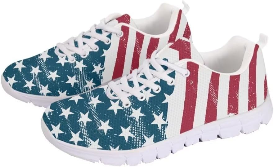 

Кроссовки Jeiento Athletic для мужчин и женщин, противоскользящие теннисные туфли для ходьбы, спорта, путешествий и бега, легкие и дышащие тренировочные повседневные кроссовки, American Flag