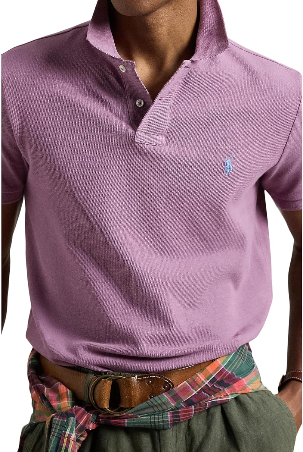 POLO RALPH LAUREN Мужская короткая футболка Solid Mesh - Classic, Tea Rose — фото 3